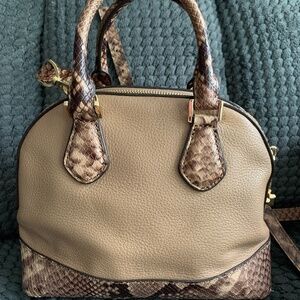 Michael Kors Leather Snakeskin Purse Handbag W Crossbody Strap Great Condition